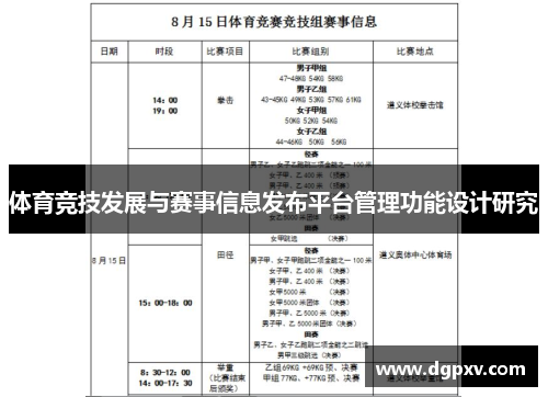 体育竞技发展与赛事信息发布平台管理功能设计研究